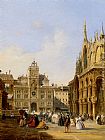 Pritchett Paintings - A View Of St Mark's Square by Edward Pritchett